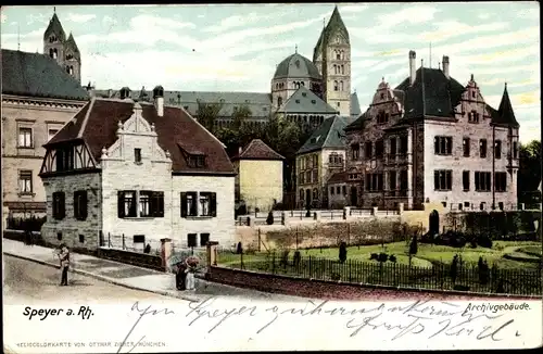 Ak Speyer am Rhein, Archivgebäude