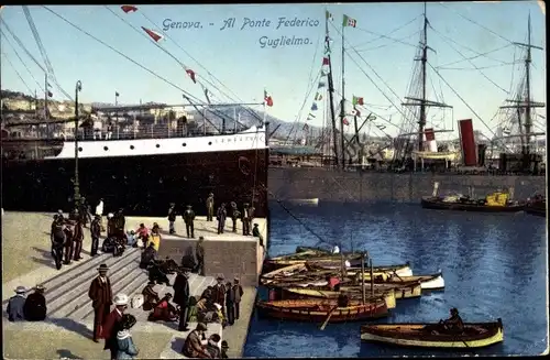 Ak Genova Genua Liguria, Ponte Federico Guglielmo