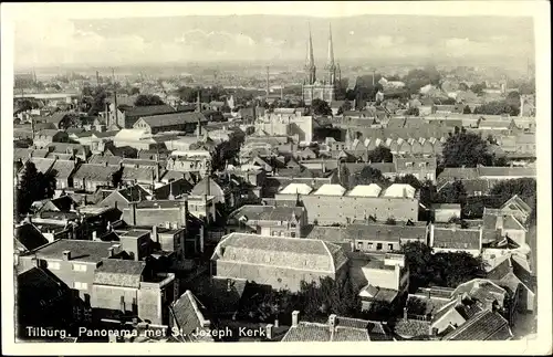 Ak Tilburg Nordbrabant Niederlande, Panorama, St. Josephs Kirche