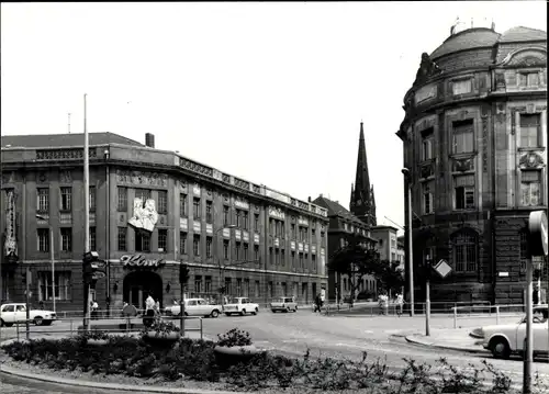 Foto Ak Gera in Thüringen, Puschkinplatz, Kirchturm,