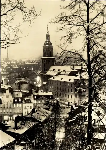 Ak Greiz im Vogtland, Winteransicht