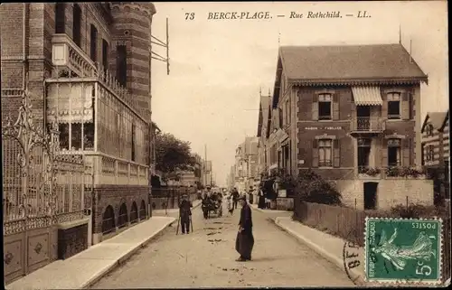 Ak Berck Plage Pas de Calais, Rue Rothchild