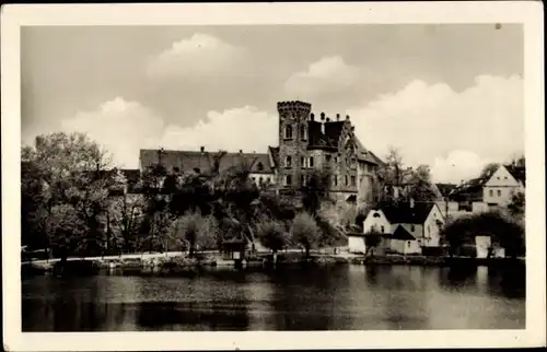 Ak Ronneburg in Thüringen, Schloss, Wasserpartie