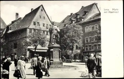 Ak Jena in Thüringen, Markt mit Hanfried