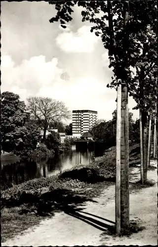 Ak Itzehoe in Schleswig Holstein, Hochhaus an der Stör