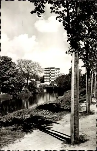 Ak Itzehoe in Schleswig Holstein, Hochhaus an der Stör