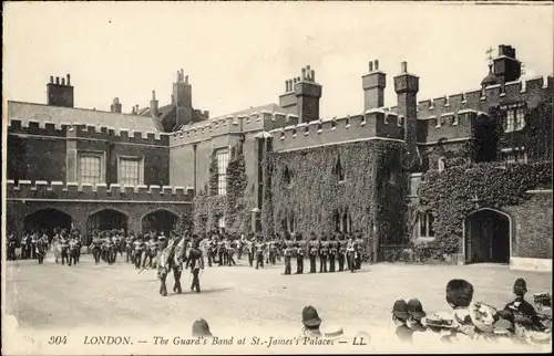 AK London City England, The Guard&#39;s Band im St.-James&#39;s Palace