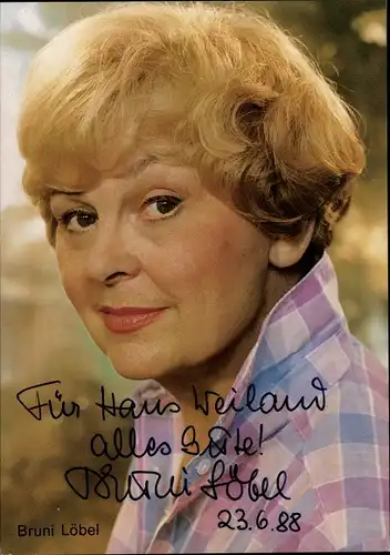 Ak Schauspielerin Bruni Löbel, Portrait, Autogramm