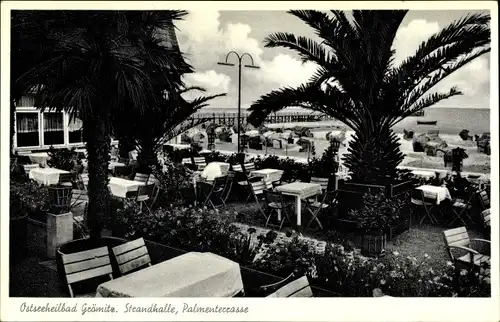 Ak Ostseebad Grömitz in Holstein, Strandhalle, Palmenterrasse