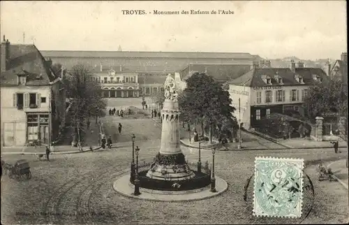 Ak Troyes Aube, Monument des Enfants de l'Aube