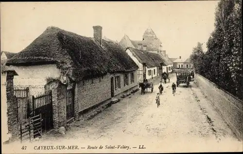 Ak Cayeux sur Mer Somme, Rue de Saint Valéry