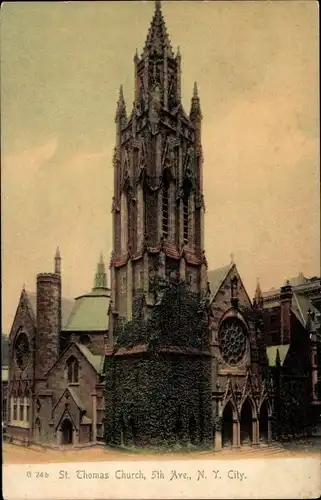 Ak New York City USA, St. Thomas Kirche, 5th Ave.