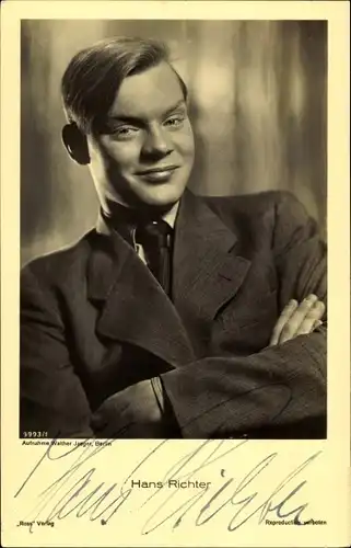 Ak Schauspieler Hans Richter, Portrait, Autogramm