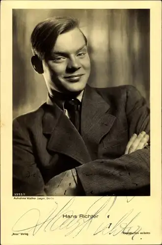 Ak Schauspieler Hans Richter, Portrait, Autogramm