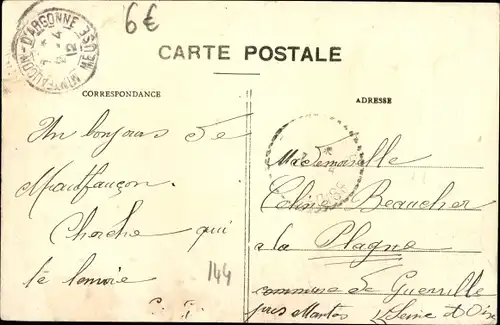 Ak Montfauçon Meuse, Blick vom Glockenturm