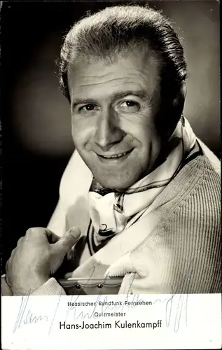 Ak Quizmeister Hans-Joachim Kulenkampff, Hessischer Rundfunk Fernsehen, Portrait, Autogramm