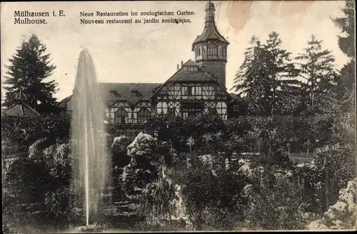 Ak Mulhouse Mülhausen Elsass Haut Rhin, Zoologischer Garten, Neue Restauration