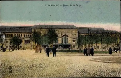 Ak Straßburg Straßburg Alsace Bas Rhin, Place de la Gare