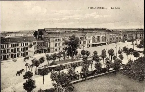 Ak Straßburg Straßburg Elsass Bas Rhin, La Gare