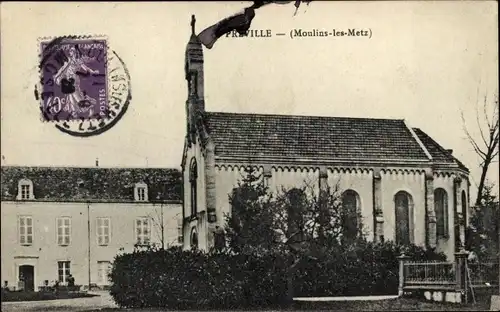 Ak Moulins lès Metz Moselle, Eglise