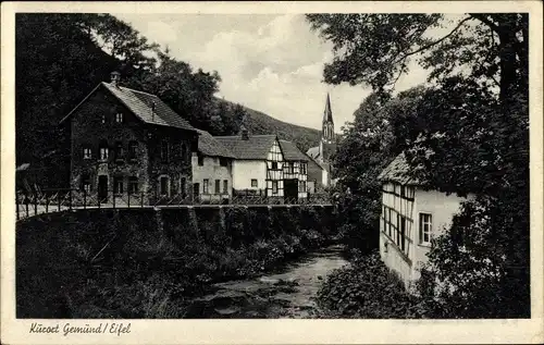 Ak Gemünd Schleiden in der Eifel, Teilansicht, Fachwerkbauten