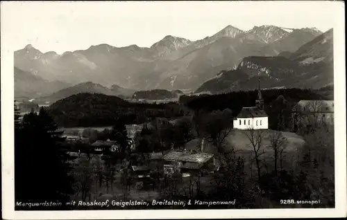 Ak Marquartstein im Chiemgau Oberbayern, Panorama, Rosskopf, Geigelstein, Breitstein, Kampenwand