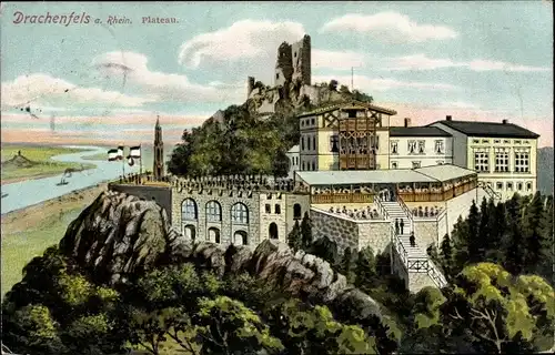 Ak Königswinter am Rhein, Drachenfels, Plateau