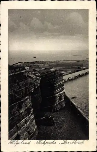 Ak Nordseeinsel Helgoland, Felspartie Der Mönch