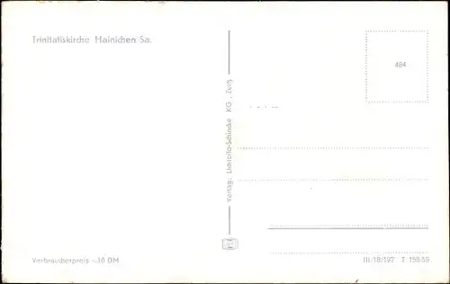 Ak Hainichen in Sachsen, Trinitatiskirche, Innenansicht, Altar