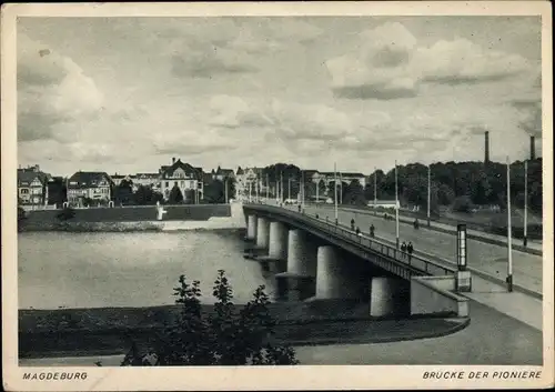 Ak Magdeburg an der Elbe, Brücke der Pioniere