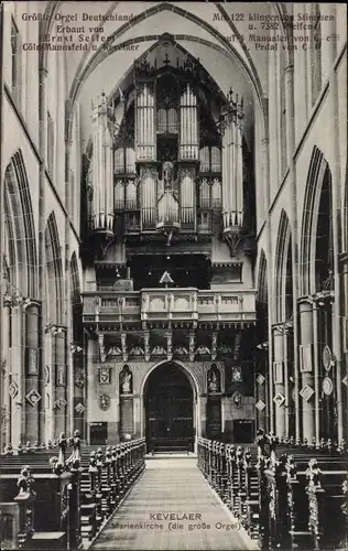 Ak Kevelaer am Niederrhein, Marienkirche, Inneres, große Orgel