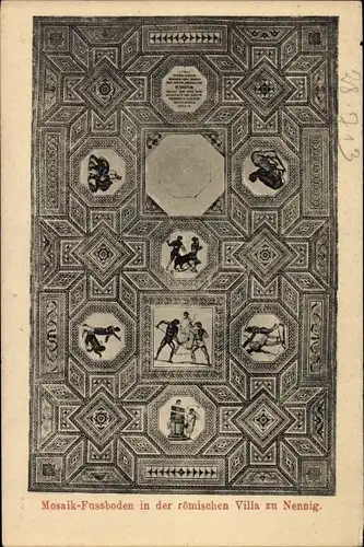 Ak Nennig Perl an der Mosel, Mosaik-Fußboden in der römischen Villa