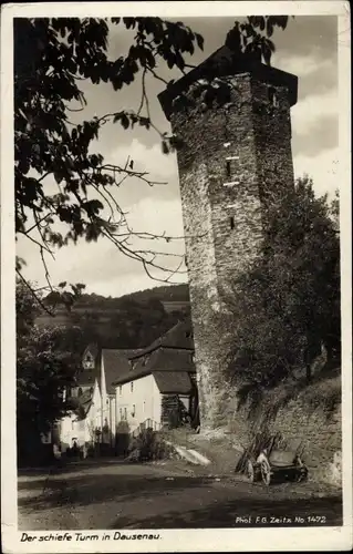 Ak Dausenau an der Lahn, Der schiefe Turm