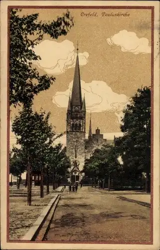 Ak Krefeld am Niederrhein, Pauluskirche, Außenansicht