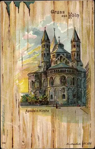 Litho Köln am Rhein, Aposteln Kirche