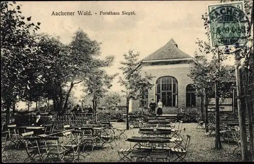 Ak Aachen in Nordrhein Westfalen, Aachener Wald, Forsthaus Siegel, Garten