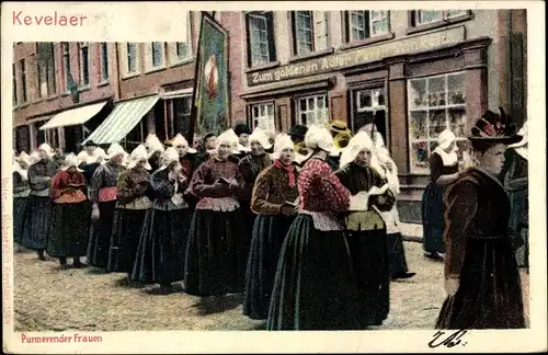 Ak Kevelaer am Niederrhein, Purmenrender Frauen, Gasthaus zum goldenenen Adler