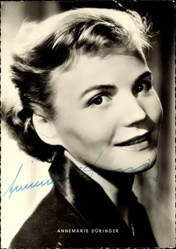 Ak Schauspielerin Annemarie Düringer, Portrait, Autogramm, Vor Sonnenuntergang