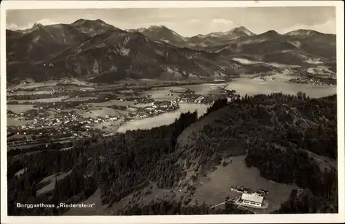 Ak Tegernsee in Oberbayern, Galaunalm, Berggasthaus Riederstein, Luftbild