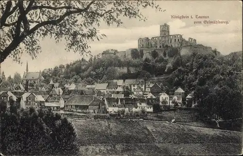 Ak Königstein im Taunus, Blick vom Ölmühlsweg