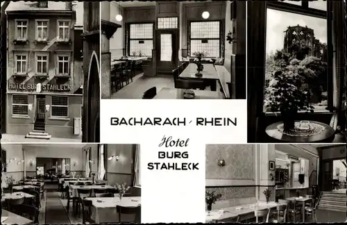 Ak Steeg Bacharach am Rhein, Hotel Burg Stahlberg, Inneres