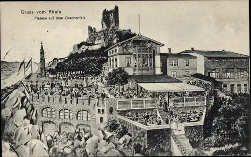 Ak Königswinter am Rhein, Plateau auf dem Drachenfels