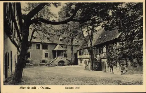 Ak Michelstadt im Odenwald, Kellerei Hof, Fachwerk