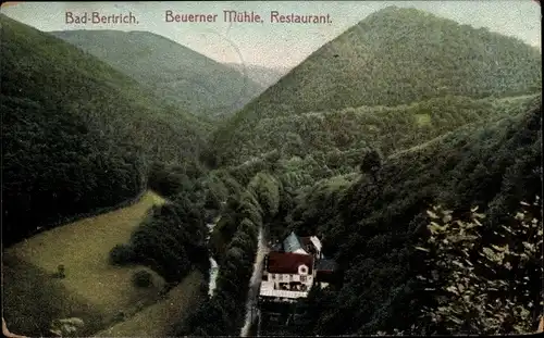 Ak Bad Bertrich an der Mosel Eifel, Beuerner Mühle, Restaurant, Panorama