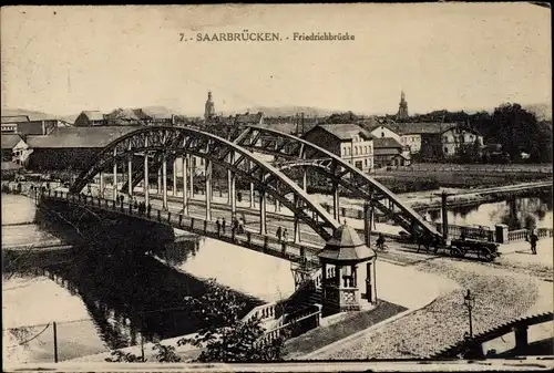 Ak Saarbrücken im Saarland, Friedrichbrücke