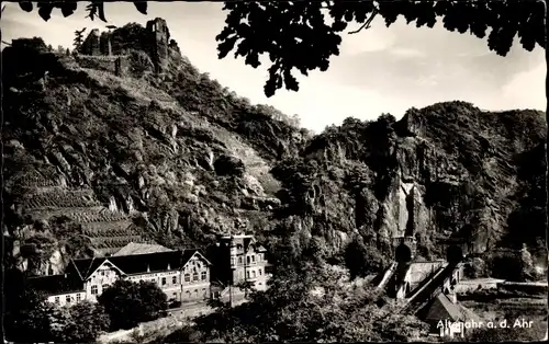 Ak Altenahr im Ahrtal, Ruine Are und die 3 Tunnels