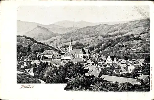 Ak Andlau Elsass Bas Rhin, Panorama vom Ort