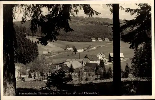 Ak Rittersgrün Breitenbrunn, Blick zum Ort, Gasthaus Patscherei