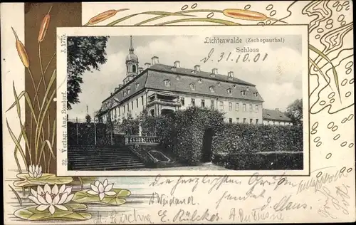 Passepartout Ak Lichtenwalde Niederwiesa Sachsen, Schloss