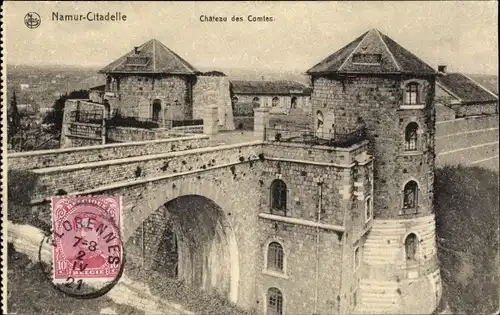 Postkarte Namur Wallonien, Grafenschloss